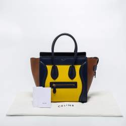 Pre Owned Celine Multicolor Leather Micro Luggage Tote