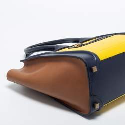 Pre Owned Celine Multicolor Leather Micro Luggage Tote