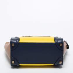 Pre Owned Celine Multicolor Leather Micro Luggage Tote