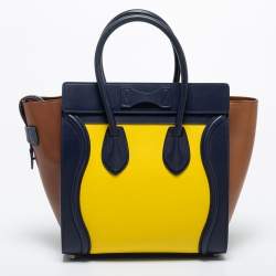 Pre Owned Celine Multicolor Leather Micro Luggage Tote