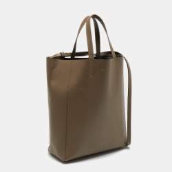 Pre Owned Celine Beige Grained Leather Small Vertical Cabas Tote