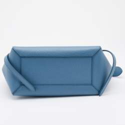 Pre Owned Celine Blue Leather Micro Belt Top Handle Bag