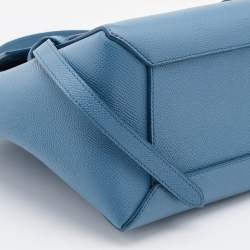 Pre Owned Celine Blue Leather Micro Belt Top Handle Bag