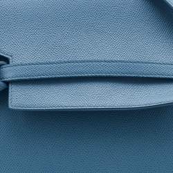 Pre Owned Celine Blue Leather Micro Belt Top Handle Bag