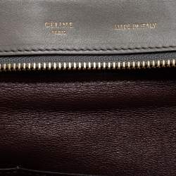 مملوكة مسبقًا Celine Grey Croc Embossed Leather, Suede and Leather Medium Trapeze Bag