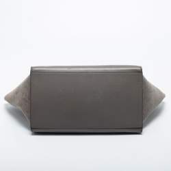 مملوكة مسبقًا Celine Grey Croc Embossed Leather, Suede and Leather Medium Trapeze Bag