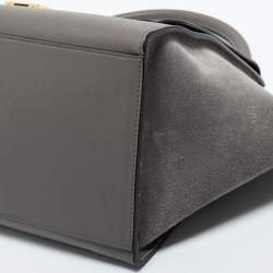 مملوكة مسبقًا Celine Grey Croc Embossed Leather, Suede and Leather Medium Trapeze Bag