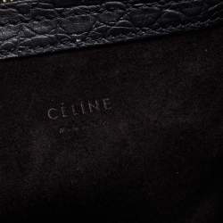Pre Owned Celine Black Croc Embossed Leather Medium Phantom Luggage Tote