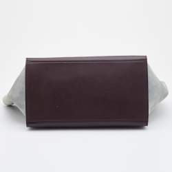 Pre Owned Celine Multicolor Leather and Suede Medium Trapeze Top Handle Bag