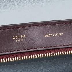 Pre Owned Celine Multicolor Leather and Suede Medium Trapeze Top Handle Bag