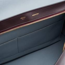 Pre Owned Celine Multicolor Leather and Suede Medium Trapeze Top Handle Bag