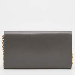 Pre Owned Celine Grey Leather C Wallet On Chain
