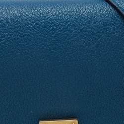 Pre Owned Celine Blue Leather Medium Classic Box Shoulder Bag 