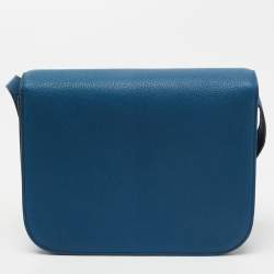 Pre Owned Celine Blue Leather Medium Classic Box Shoulder Bag 
