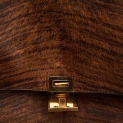 مملوكة مسبقًا Celine Black/Brown Leather and Calf Hair Medium Trapeze Top Handle Bag