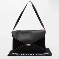 Pre Owned Celine Black Suede and Leather Diamond Clutch