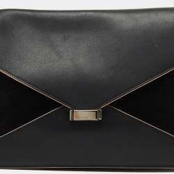 Pre Owned Celine Black Suede and Leather Diamond Clutch