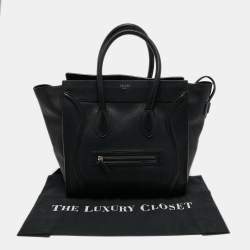 مملوكة مسبقًا Celine Black Leather Small Luggage Tote