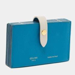 Pre Owned Celine Blue/Beige Leather Accordeon Card Holder