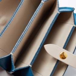 Pre Owned Celine Blue/Beige Leather Accordeon Card Holder