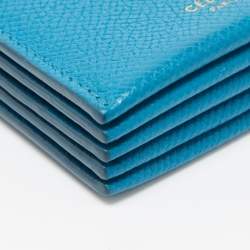 Pre Owned Celine Blue/Beige Leather Accordeon Card Holder