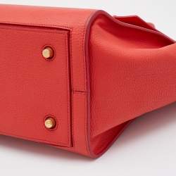 Pre Owned Celine Orange Leather Small Tie Tote