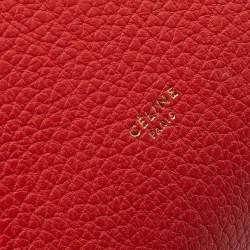 Pre Owned Celine Orange Leather Small Tie Tote