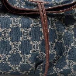 Celine Blue Macadam Denim and Leather Hobo