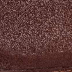 Celine Blue Macadam Denim and Leather Zip Around Compact Wallet