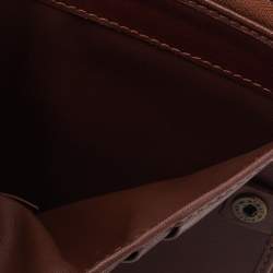 Celine Blue Macadam Denim and Leather Zip Around Compact Wallet