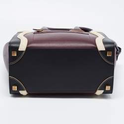 Pre Owned Celine Tricolor Leather Micro Luggage Tote