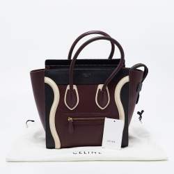 Pre Owned Celine Tricolor Leather Micro Luggage Tote