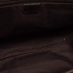 Pre Owned Celine Dark Brown Leopard Print Calfhair and Leather Buckle Flap Satchel