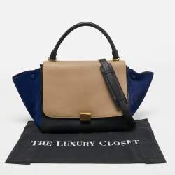 Pre Owned حقيبة سيلين تراب يز سويدي وجلد ثلاثي اللون متوسطة