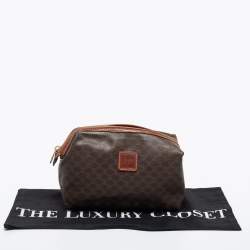 Celine Brown Macadam Coated Canvas and Leather Pouch