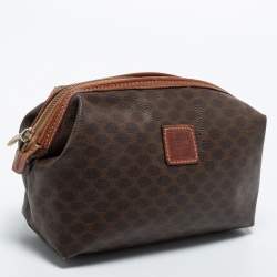 Celine Brown Macadam Coated Canvas and Leather Pouch