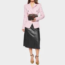 Celine Brown Macadam Coated Canvas and Leather Pouch