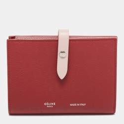 Pre Owned Celine Brown Leather Medium Multifunction Strap Bifold Wallet