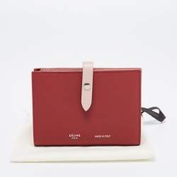 Pre Owned Celine Brown Leather Medium Multifunction Strap Bifold Wallet