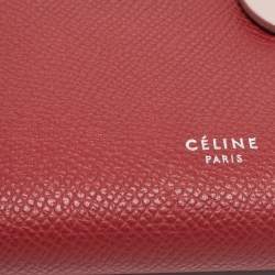Pre Owned Celine Brown Leather Medium Multifunction Strap Bifold Wallet