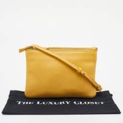 Pre Owned Celine Yellow Leather Trio Crossbody Bag