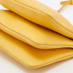 Pre Owned Celine Yellow Leather Trio Crossbody Bag