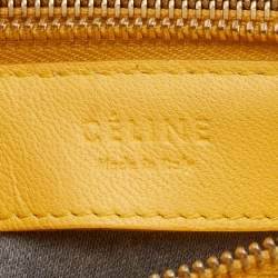 Pre Owned Celine Yellow Leather Trio Crossbody Bag