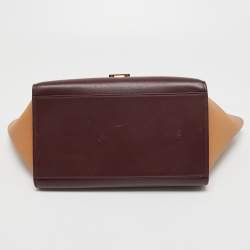 Pre Owned Celine Tricolor Leather Medium Trapeze Top Handle Bag