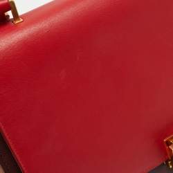 Pre Owned Celine Tricolor Leather Medium Trapeze Top Handle Bag