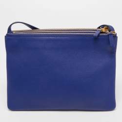 Pre Owned Celine Blue Leather Trio Crossbody Bag