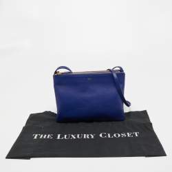 Pre Owned Celine Blue Leather Trio Crossbody Bag