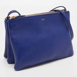 Pre Owned Celine Blue Leather Trio Crossbody Bag