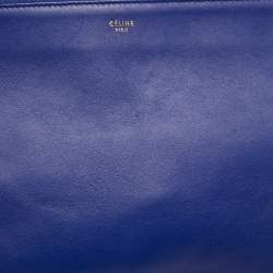 Pre Owned Celine Blue Leather Trio Crossbody Bag