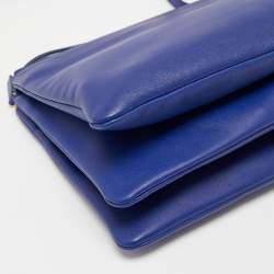 Pre Owned Celine Blue Leather Trio Crossbody Bag